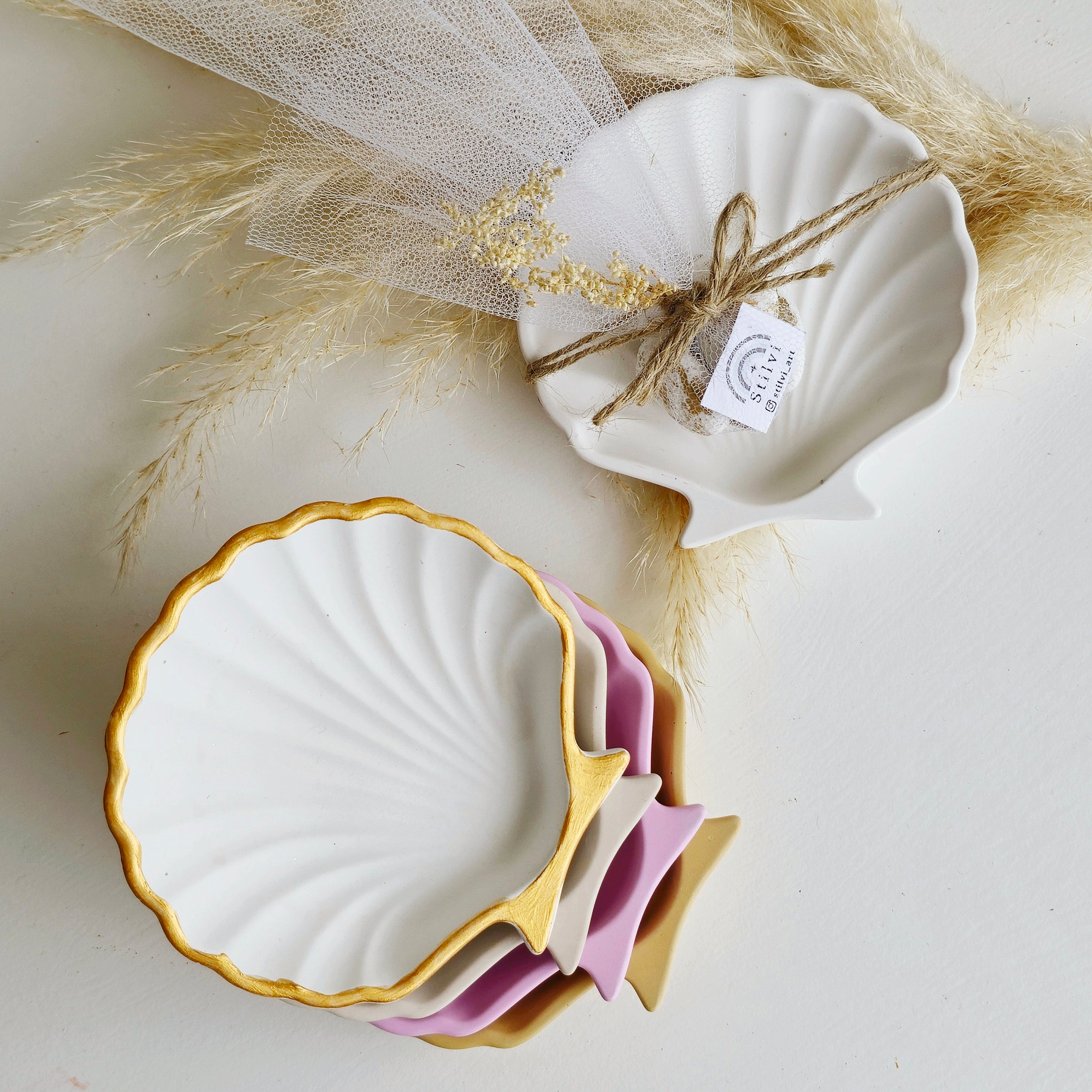 Μπομπονιέρα κοχύλι δισκάκι