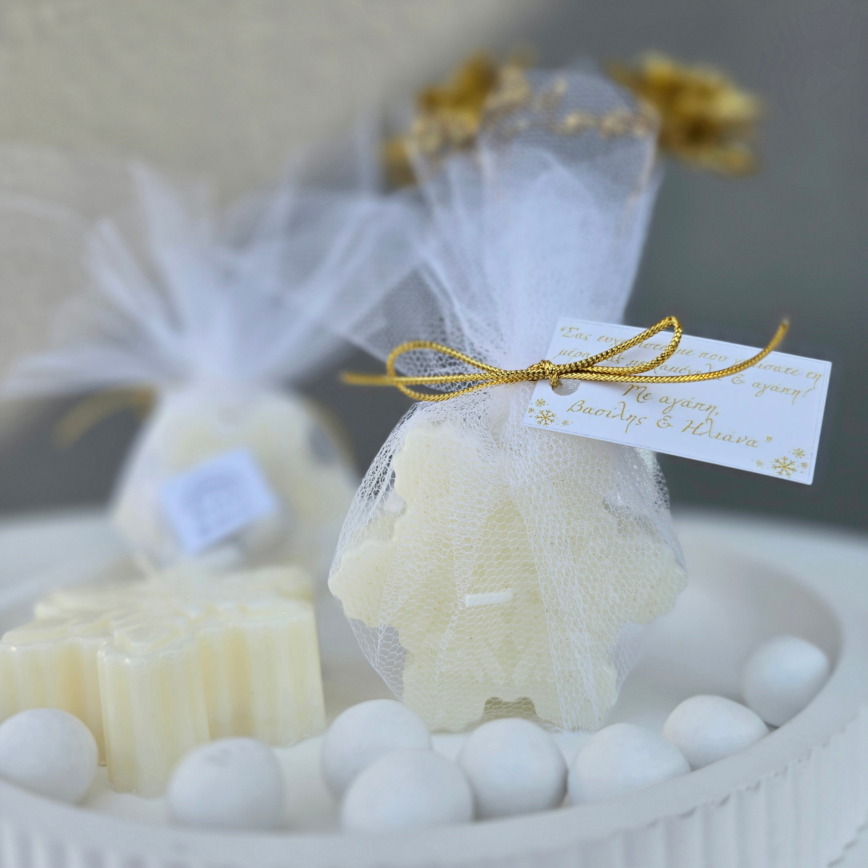 Μπομπονιέρα χιονονιφάδα κερί