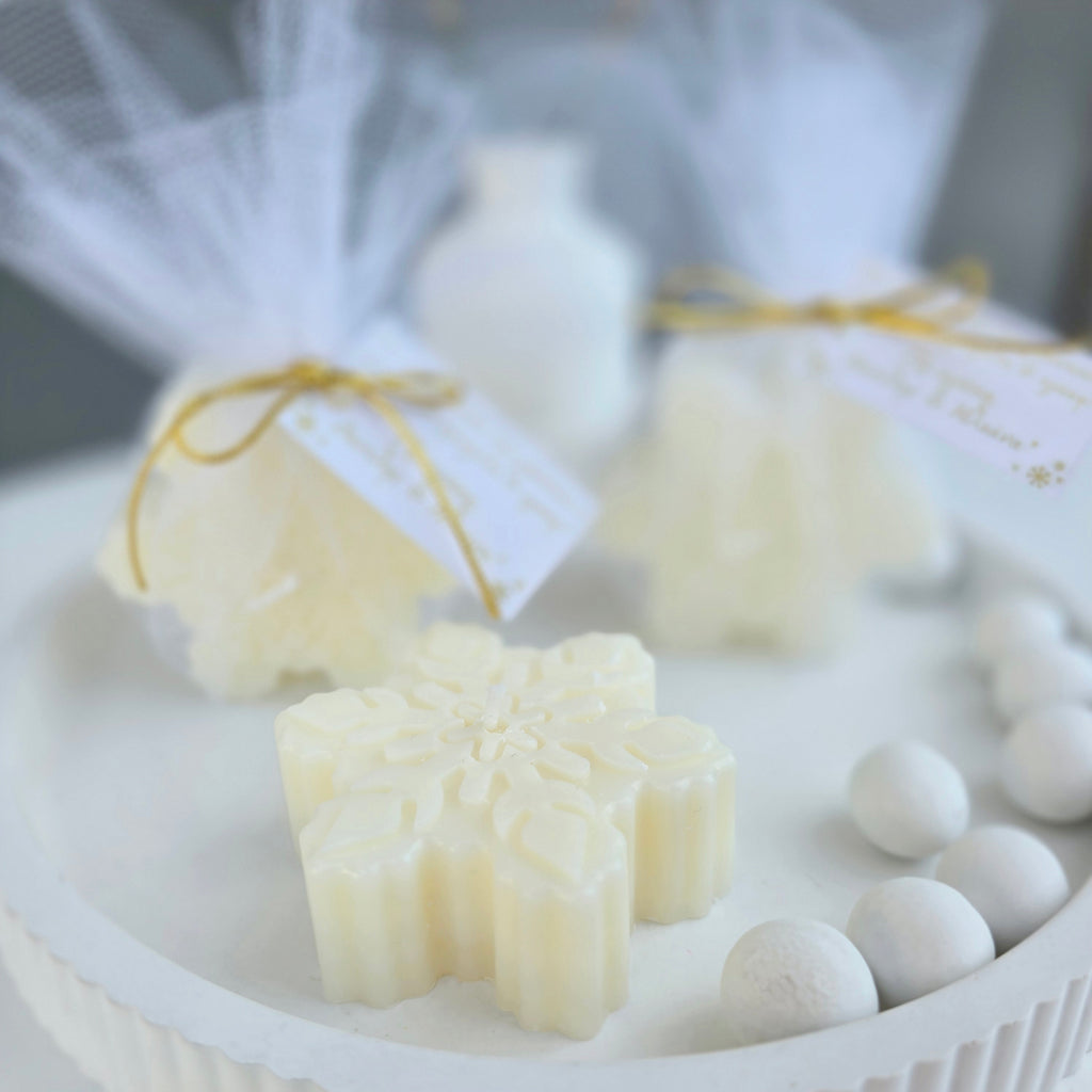 Μπομπονιέρα χιονονιφάδα κερί