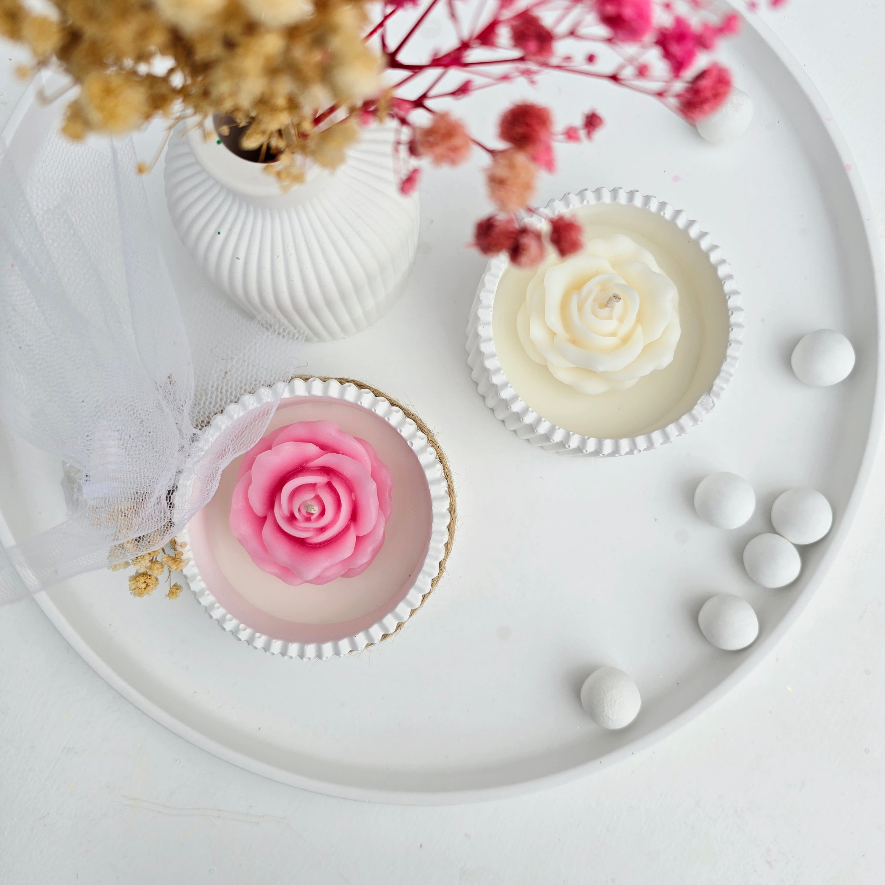 Μπομπονιέρα τριαντάφυλλο σε δοχείο