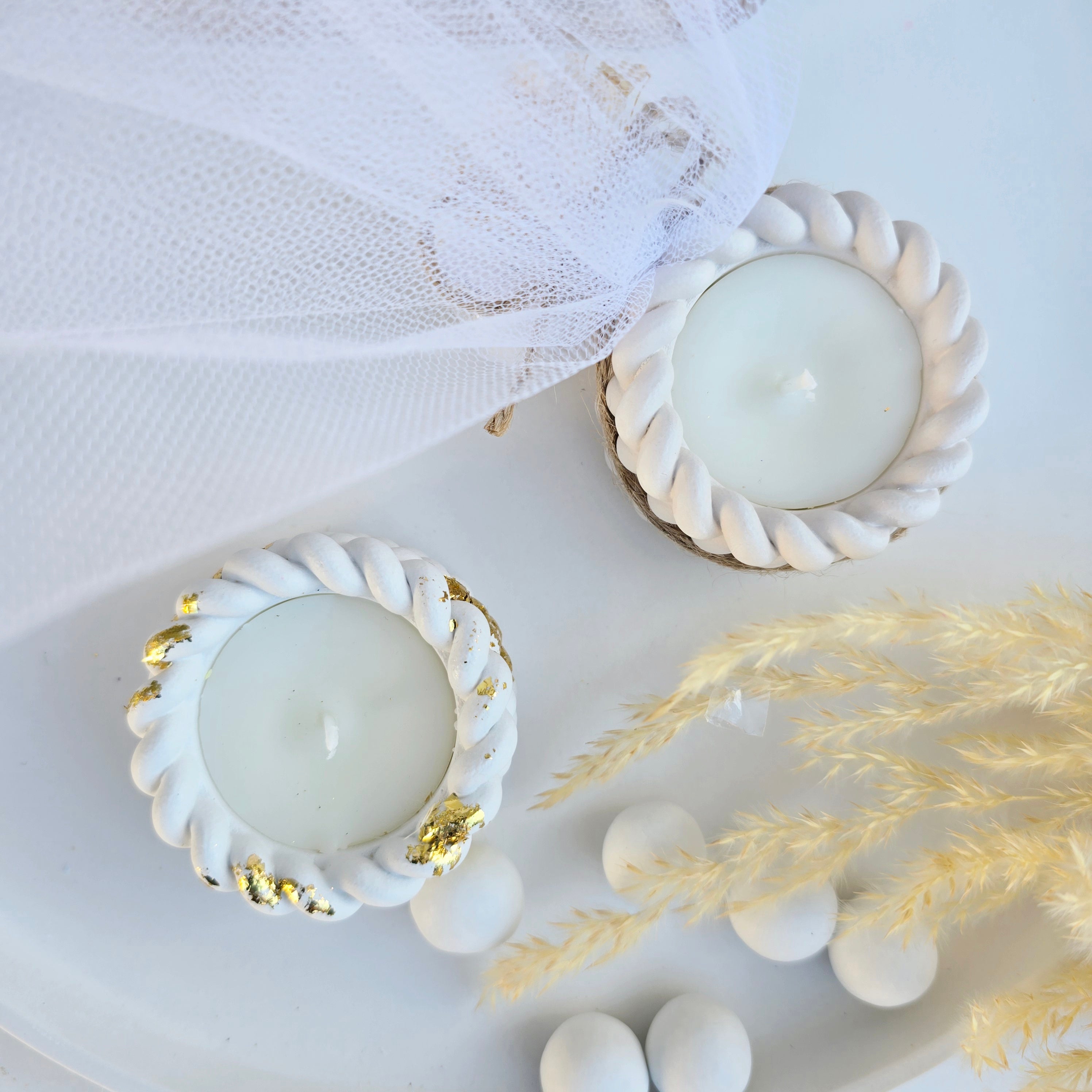 Μπομπονιέρα γάμου  δοχείο πλεξούδα