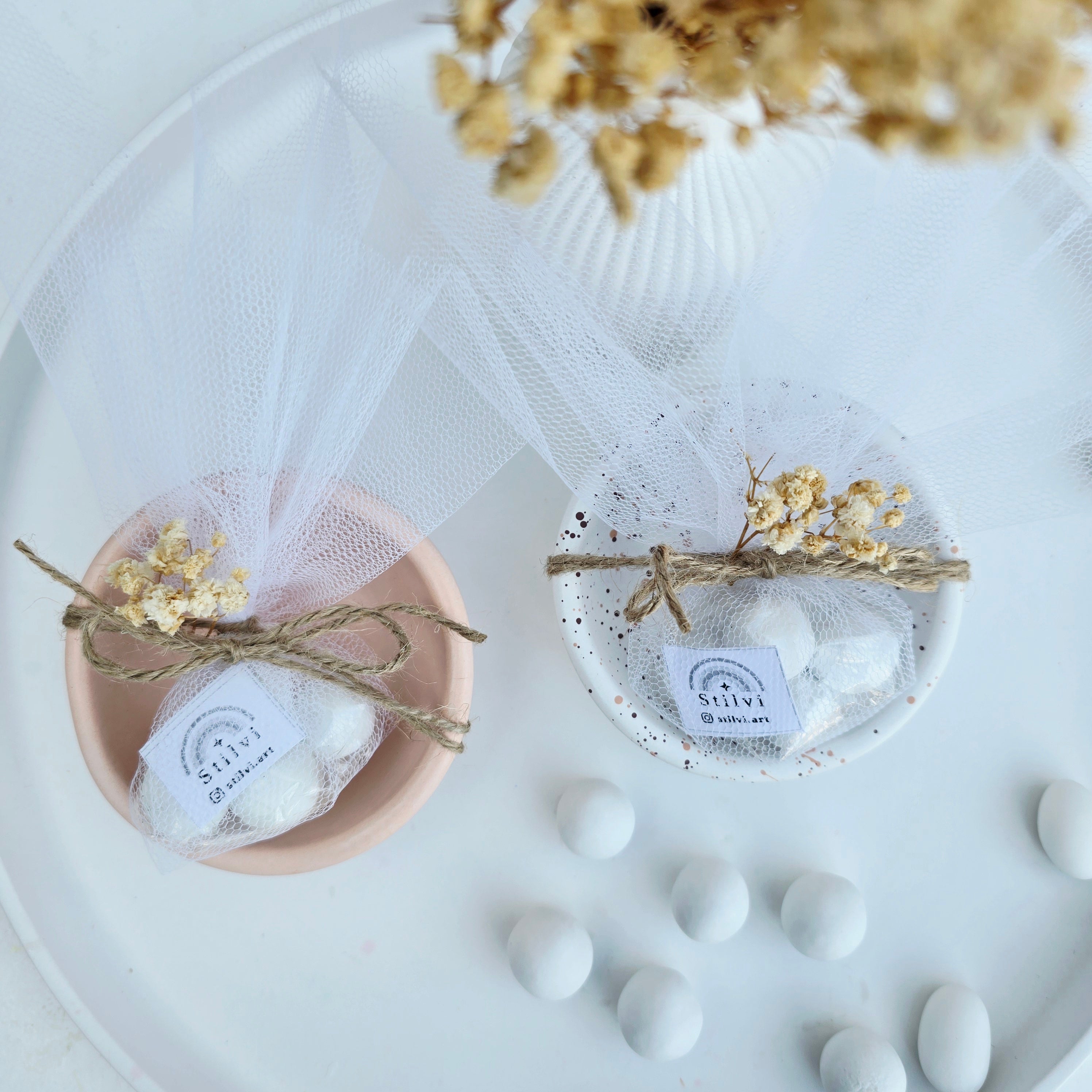 Μπομπονιέρα minimal πορσελάνινη βάση