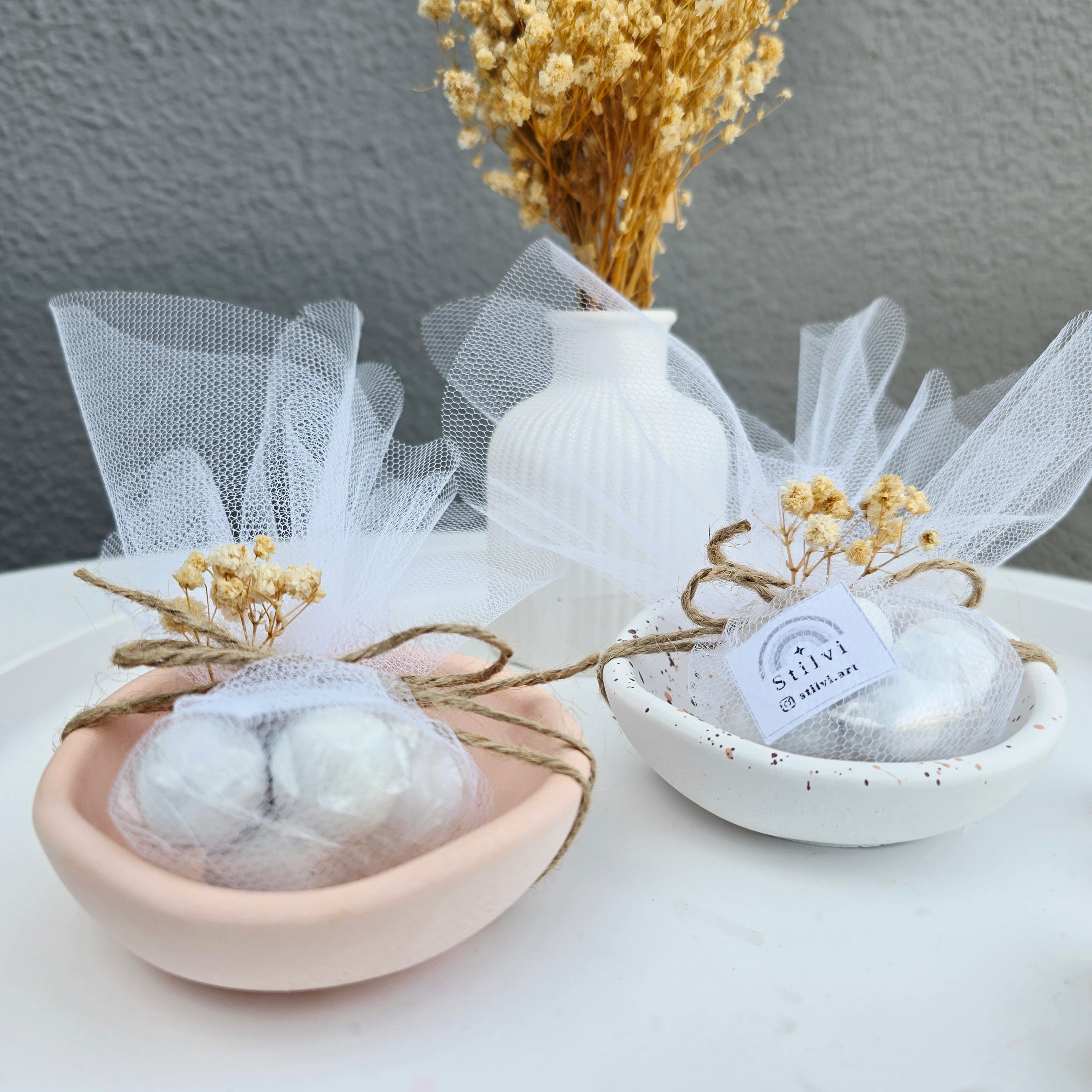 Μπομπονιέρα minimal πορσελάνινη βάση