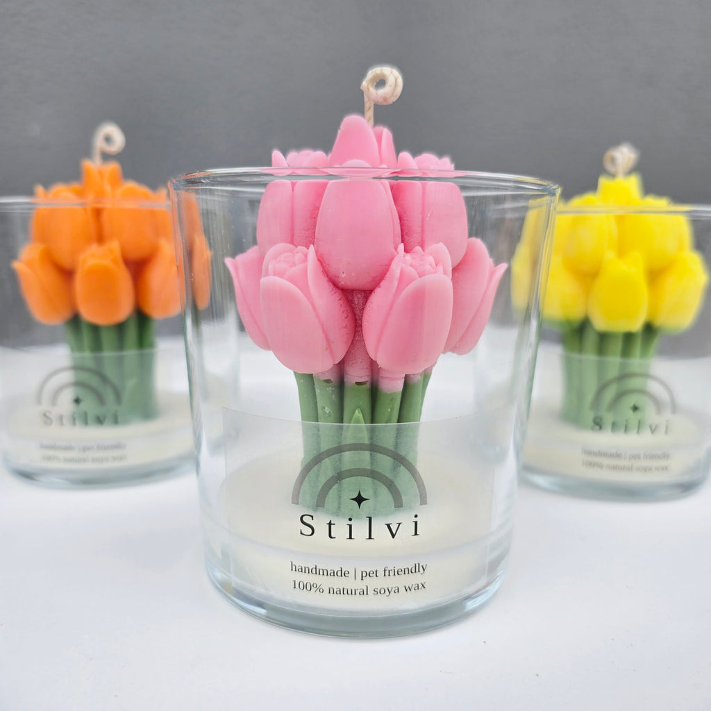 Αρωματικό Κερί σε Γυάλινο Δοχείο – Τουλίπα