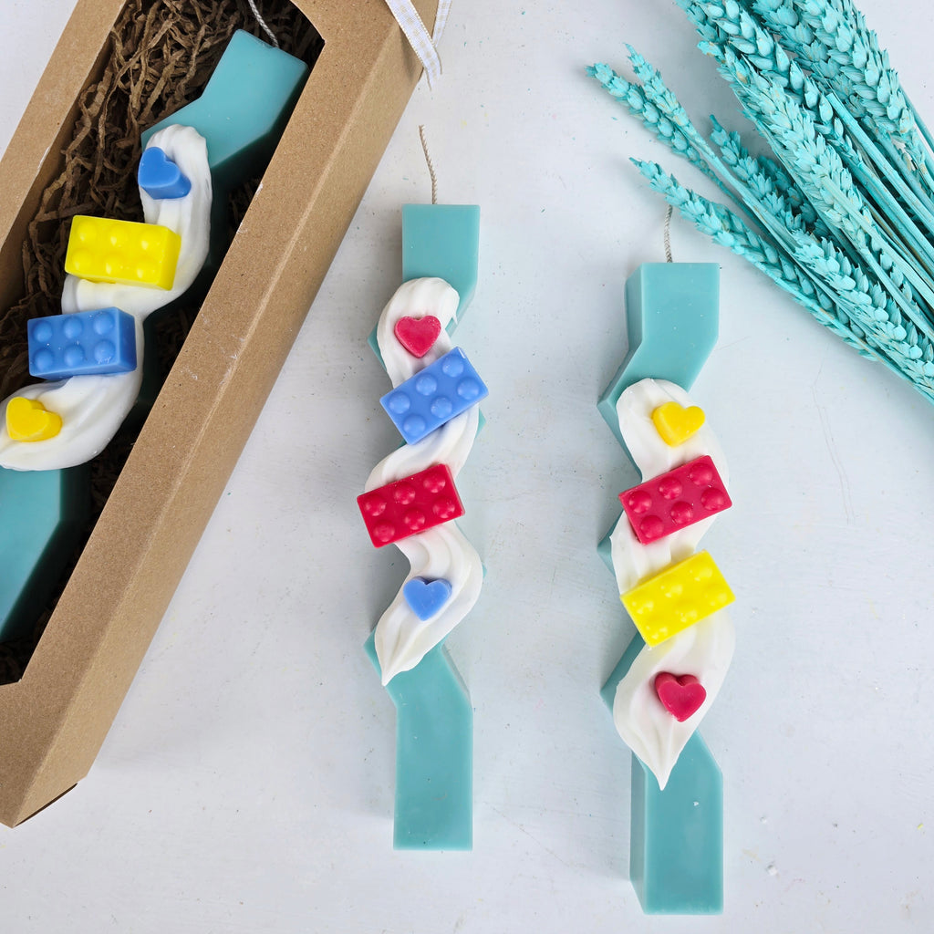 Χειροποίητη αρωματική λαμπάδα "Lego"